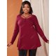 thumbnail image 2 of Camiseta Talla Extra Cruzada Rosegal  Mangas largas de talla grande, 2 of 5