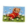 thumbnail image 3 of Alfombra de Bordado Kit de Gancho de Pestillo Alfombra de Ganchillo Fabricación Oso Flor 52x38cm Hugo Kits de enganche de pestillo para alfombras, 3 of 10