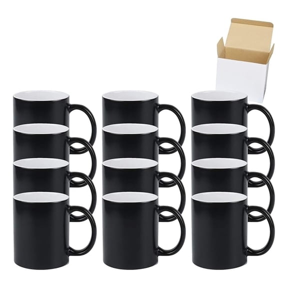 11oz Color Changeable Sublimation Mug Black, Packed in White Box, Case of 12
