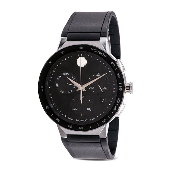 Movado Sapphire Chronograph Rubber Mens Watch 0607240