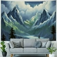 thumbnail image 4 of BCIIG God Oceans Mountains Tapestry Wall Hanging Unique Style Graphic Tapestries Home Wall Decor Art for Living Room Bedroom Apartment Farmhouse Dorm 40x30inch, 4 of 6