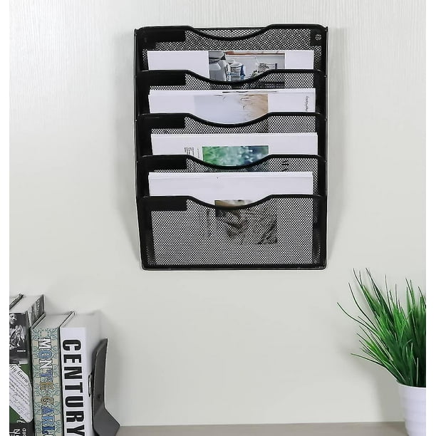 Organizador De Archivos Para Colgar En La Puerta - 4 Bolsillos De Tela Con Etiquetas, Ideal Para Oficina Y Casa