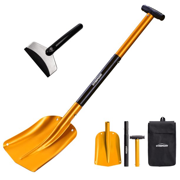Overmont 32" Folding Emergency Snow Shovel 3 Piece Aluminum Lightweight