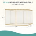 thumbnail image 4 of Aoodor Universal 10 x 13 ft. Gazebo Replacement Mosquito Netting Screen 4-Panel Sidewalls with Double Zipper for Patio Backyard Deck and Lawns (Only Netting) - Khaki, 4 of 9
