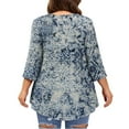 thumbnail image 3 of Dwralegc Plus Size Tops for Women Tunic Crewneck Basic Blouses with Leggings 3/4 Sleeve Fall 2026 Tops Loose Fit Dressy with Asymmetrical Hem Clothes Royal Blue 5XL, 3 of 4