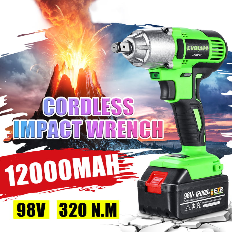 98VF 320NM 12000mAh Cordless Electric Impact Wrench Drill Screwdriver 110V