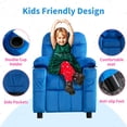 thumbnail image 6 of Wanan Kids Recliner Chair, Modern Velvet Lounge with Cup Holder, Footrest and Side Pockets, Blue, 6 of 8