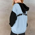 thumbnail image 5 of Girl Clothes Fall Winter Letter Print Pocket Round Neck Long Sleeve Hoodie with Pants Set Girls Outfits Light Blue 10-11 Years, 5 of 7