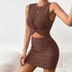 thumbnail image 4 of Conjunto de falda de 2 piezas para mujer Conjunto de falda superior sin mangas de algodón de color sólido Traje de vacaciones FLhrweasw  Nuevo, 4 of 7