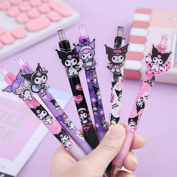 6 Unids/Pack Sanrio 0.5mm animal Gel Pluma Kawaii kuromi Neutra Linda Escuela Suministros De Escritura Regalo De Cumpleaños