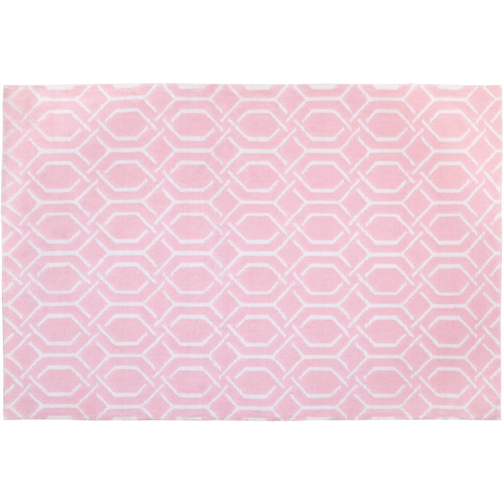 Little Love by NoJo Kids/Nursery Plush Pink Rug, 5'9" x 3'9"