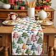thumbnail image 2 of Christmas Tree Star Green Xmas Trees Table Runner 14x72in Non-Slip Cotton Linen Table Runners, Colorful Cartoon Style Dresser Scarves TableRunner for Dinner Kitchen Dining Wedding Party, 2 of 9
