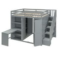 thumbnail image 5 of Pinovk Full Size Loft Bed with Wardrobe,Desk and Shelves,Gray(OLD:LT100679AEE), 5 of 16