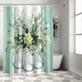thumbnail image 3 of Eucalyptus Leaves Shower Curtain Sage Green Eucalyptus Leaf Flower Shower Curtains for Bathroom Decor Vases Floral Shower Curtain Sets with Hooks Waterproof Fabric Bath Curtain Extra Long 72" X 84", 3 of 6