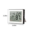 thumbnail image 3 of Temperature Humidity Meter, Large LCD Screen Digital Weather Station Clock, Multifunctional Electronic Thermometer Hygrometer with Alarm Wall Desk Mount, White, 3 of 7