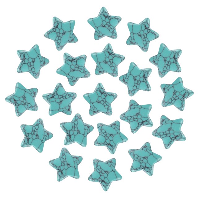 Uxcell 20 Pcs Piedra de Cristal Estrella Natural, 0.8 Pulgadas Piedra Preciosa Pulida, Piedras de Preocupación para Mujeres Regalos de Meditación, Verde Turquesa
