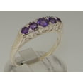 thumbnail image 2 of LBG British Made 925 Sterling Silver Natural Amethyst Womens Band Ring - Size 8.75 - 33 size options, 2 of 8
