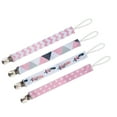 thumbnail image 2 of 4pcs Dummy Clip Girls,Silicone Dummy Clip Dummy Clip ,Baby Pacifier Clip Chain Printing Cotton Strap Soother Nipple Holder For Infant Child Set For Most Toys And Pacifiers [06], 2 of 8