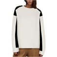 thumbnail image 4 of RQYYD Oversized Sweatshirt for Women Color Block Crewneck Long Sleeve Casual High Low Pullover Sweatshirts Tops Irregular Hem Outfits for Women, 4 of 5