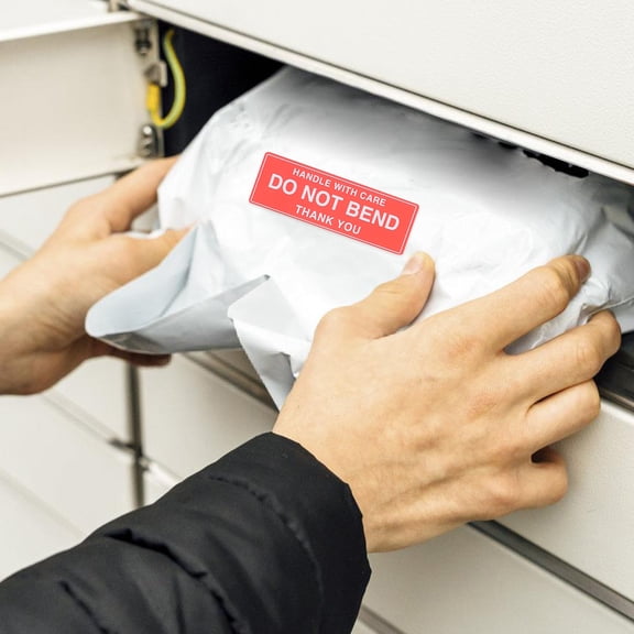 WRITWAA Red 'Do Not Bend' Warning Sticker for Shipping Boxes, Fragile Package Labels, and Handling Instructions