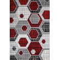 thumbnail image 2 of Lbaiet CH379R23 Red Amanta Géométrique 2 x 3 Pi. Zone de Rectangle de Dispersion Rug&44; Rouge&44; Blanc&44; Gris & Noir, 2 of 5