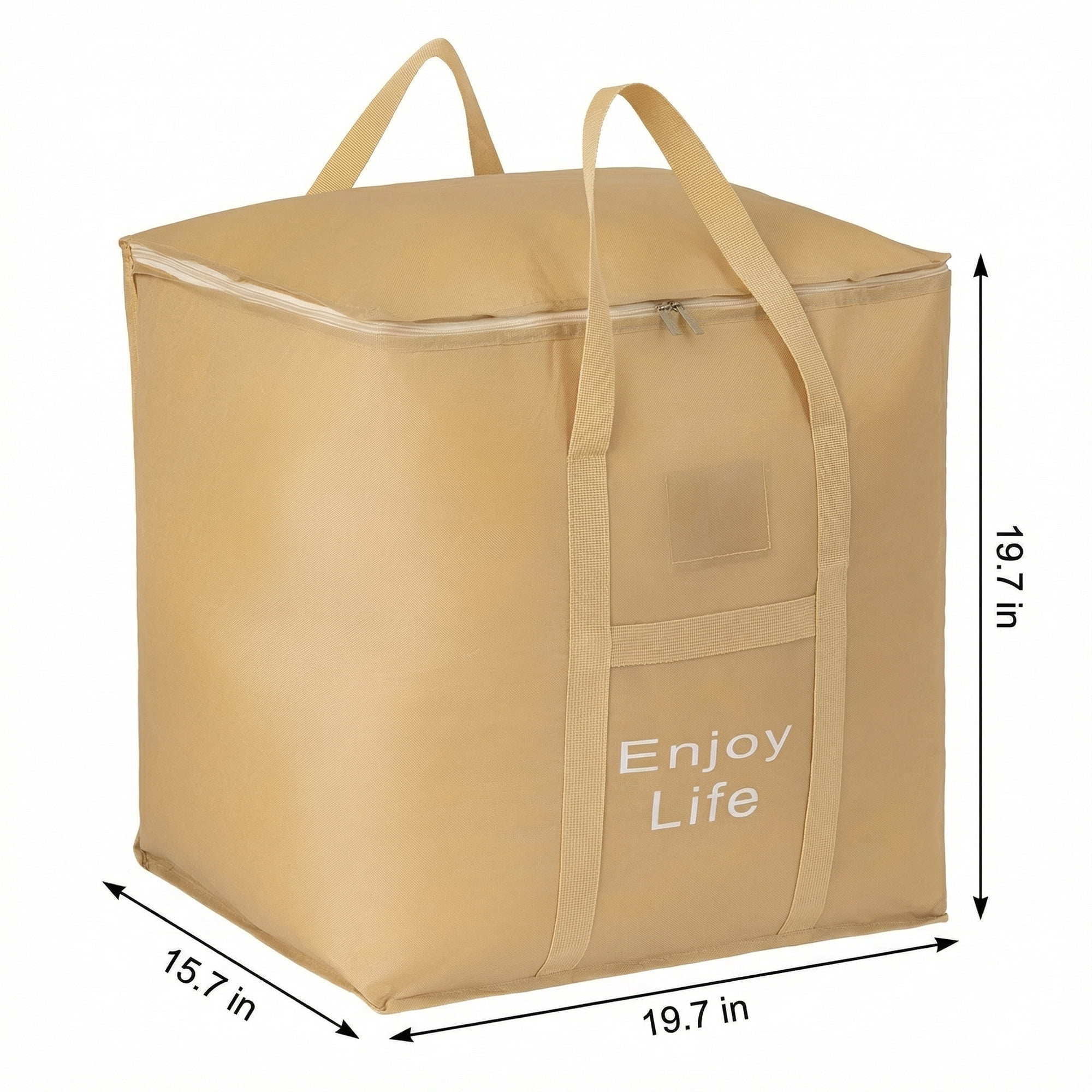 Unique Bargains Foldable Storage Bags for Storing Clothing Light Brown 19.7"x15.7"x19.7"