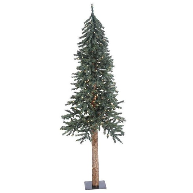 Natural Bark Dura-Lit Alpine Tree with Warm White LED Lights - 6 ft. x 33 in.