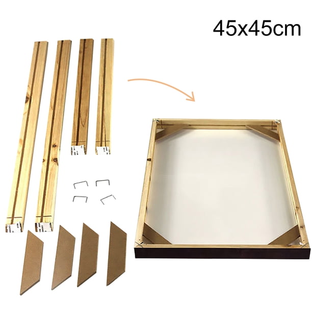 Marco de madera interior pintado 3D DIY Decoración para colgar en la pared Barras de estiramiento de arte para pintura al óleo, 45x45cm Scienceny LF0073-21B