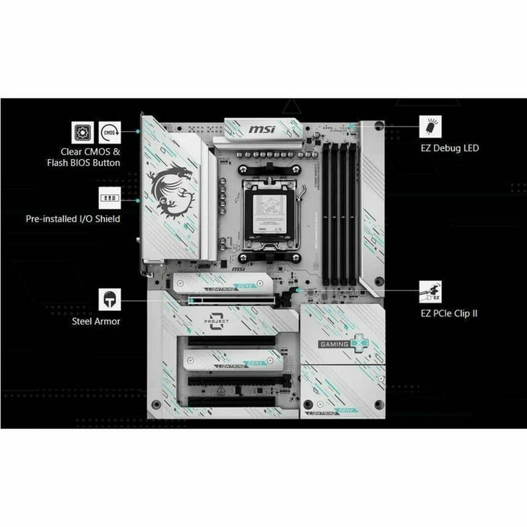 MSI B850 GAMING PLUS WIFI PZ PROJECT ZERO AM5 SATA 6GBs DDR5 Ryzen