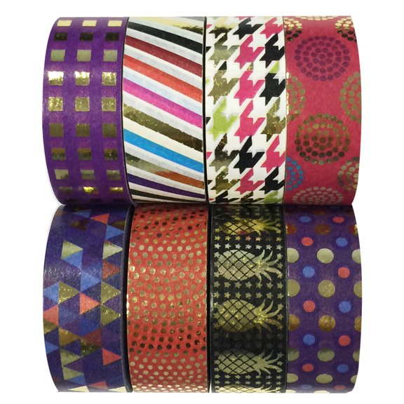 Wrapables® Washi Masking Tape Collection (Set of 8), 08WPSET03