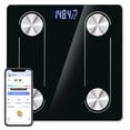 thumbnail image 1 of Báscula corporal digital Trainr Trnr-BDYSCLE-BLK, báscula esencial para el hogar, accesorio de baño duradero, compatible con sistemas operativos Apple y Android, equipo de entrenamiento y fitness., 1 of 5