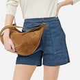 thumbnail image 4 of Only Moment Womens Drawstring Shorts Polyester,Cotton Summer Elastic High Waist Soild Color Lounge Pants Casual Comfy Workout Gym Shorts with Pockets Womens Jean Shorts Relaxed Fit Blue,S, 4 of 9