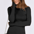 thumbnail image 7 of SOMER Long Sleeve Shirts for Women Long Sleeve, Slim Fit Crew Neck Stretchy Basic Tee Women’s Ribbed Top, Casual Solid Color Fall Winter Shirt, 7 of 7