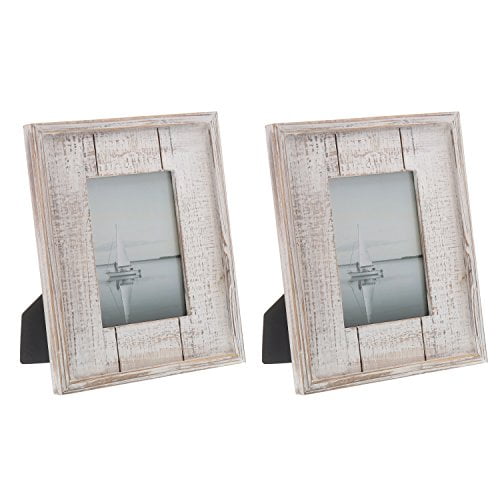 Barnyard Designs Rustic Distressed Picture Frame 5" x 7" Wood Photo