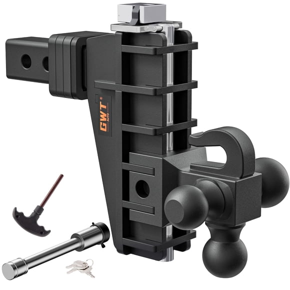 Enganche para remolque GWTAUTO ajustable de triple bola con caída de 6 pulgadas, 17,000 lb