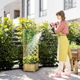 thumbnail image 2 of Outsunny Raised Garden Bed Wood Planter with Trellis, Natural, 2 of 10