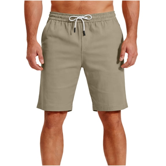 Dreluolixuan Bike Shorts Men Drawstring Elastic Waist Plus Size Straight Elastic Waist Pants Lightweight Workout Trousers with Pockets