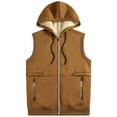 thumbnail image 4 of Handshe Men's Photography Vest, Solid Color Sleeveless Hooded, Warm Insulated Outdoor Casual for Travel and Daily Use, 4 of 6