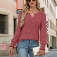 thumbnail image 4 of IROINNID Womens Casual T Shirt Pullover Tops Blouses Round Neck Long Sleeve Loose Fit Tee Solid Color Shirt Comfortable Daily Wear Home Office Fashion(Wine,M), 4 of 9