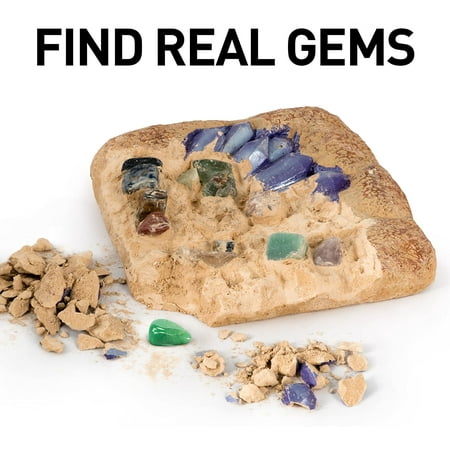 NATIONAL GEOGRAPHIC Mega Gemstone Dig Kit - Dig Up 15 Real Gems, STEM Science & Educational Toys make Great Kids Activities