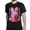 thumbnail image 4 of Camiseta informal de conejito rosa para hombres y mujeres, camisetas de algodón con cuello redondo, camiseta de manga corta con banda de rock punk de Sonic Youth, idea de regalo, 4 of 5