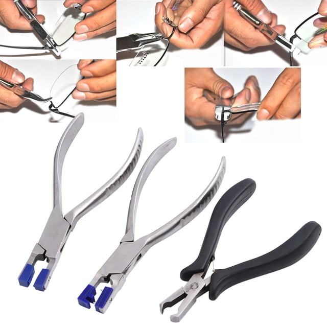Kit De Alicates Para Gafas, Herramientas Para Marcos De Gafas Sin Montura Con Caja De Almacenamiento, Kit Profesional De Reparación De Gafas, Ajuste De Brazos De Gafas, Juego De