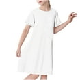 thumbnail image 1 of RXIRUCGD 2025 Vêtements d'Été pour Enfants 3-12 Ans Mode Imprimée Pyjama Rêveur Mi-Mollet Chemise de Nuit, 1 of 5