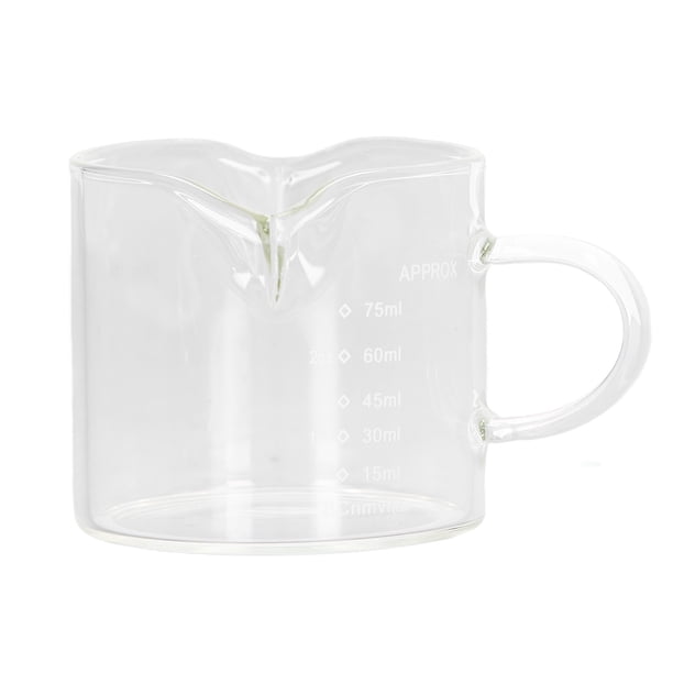 Vaso medidor de leche, taza medidora de café de 75 ml, vaso medidor resistente al calor, taza de café, diseño aerodinámico