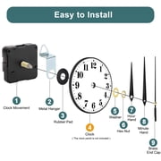TSV 5pcs Clock Mechanisms Replacement Kit, DIY Quartz Clock Part with 5 Different Pairs