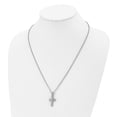 thumbnail image 4 of Diamond2Deal Stainless Steel Polished and Textured Cross Pendant on a Cable Chain Necklace for Women 22", 4 of 6
