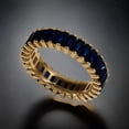 thumbnail image 3 of Sterling silver baguette cut lab created blue sapphire eternity ring, 3 of 5