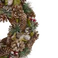 thumbnail image 3 of Northlight Green and Brown Frosted Pinecones and Bells Christmas Wreath - 13" Unlit, 3 of 4