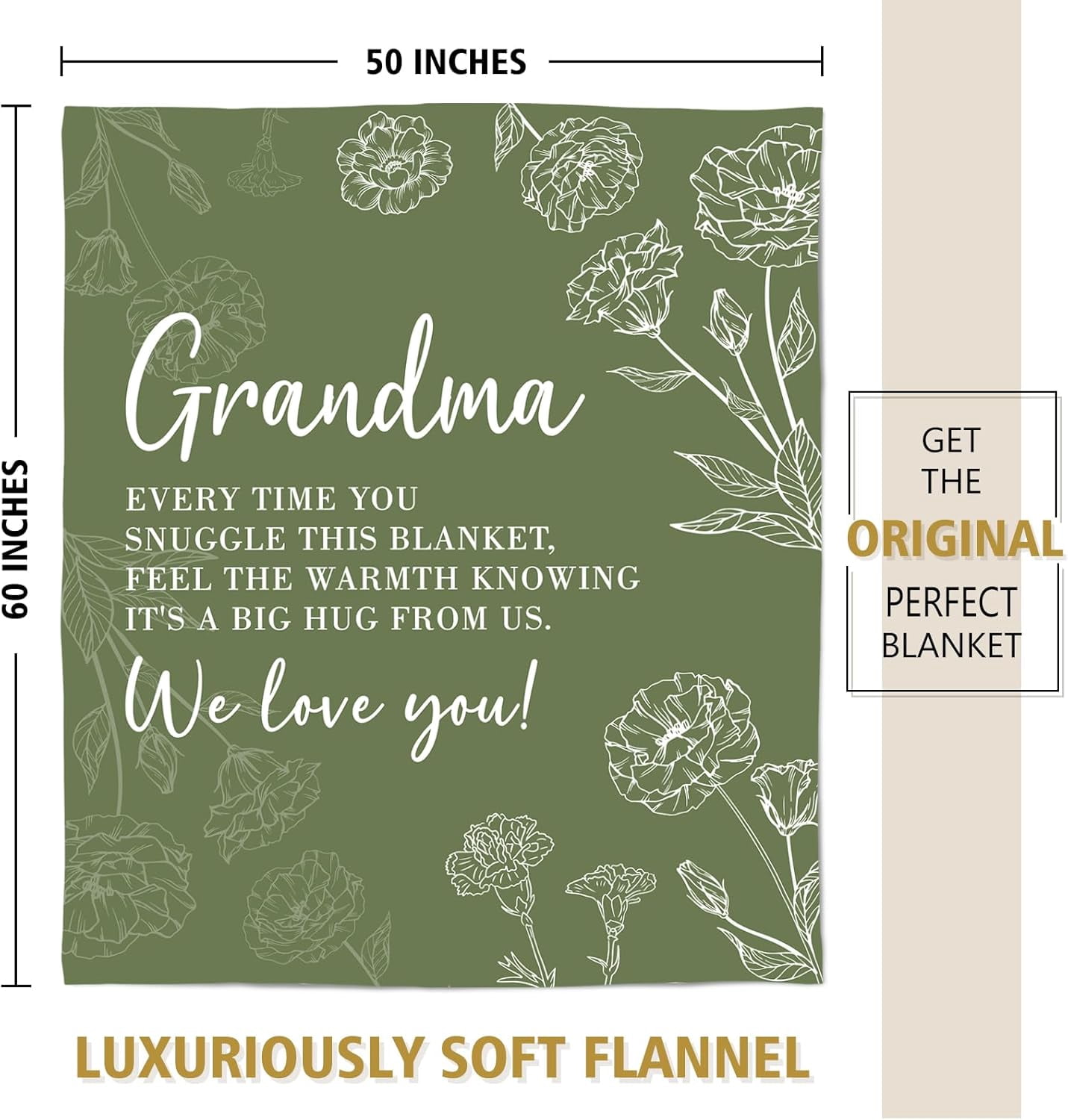 Grandma Gifts, Gifts for Grandma Blanket, Grandmas Birthday Gift from Grandkids, to My Grandmother Throw Blanket
