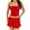 Red, variant on Timegard Summer Outfits for Women Ruched Drawstring Tube Top Loose Skirts Comfy Lounge Sets Fashion